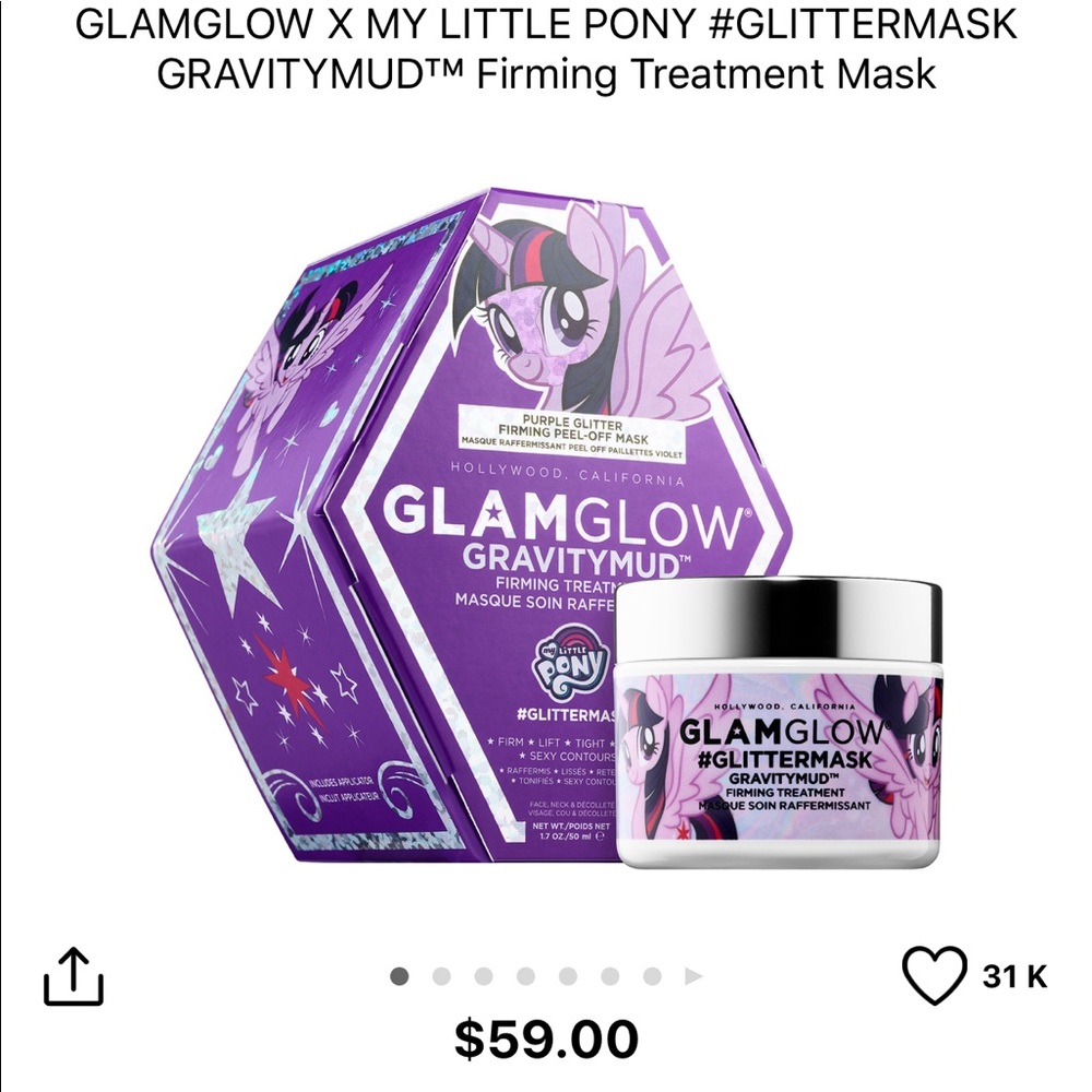 Glam glow firming mask.